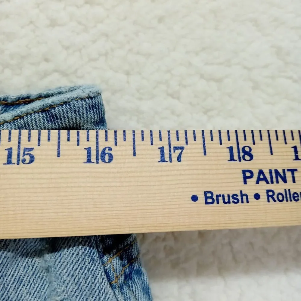 Zara Straight Baggy Jeans Womens‎ 10 (W32) Raw Hem Distressed Cotton Denim Heavy